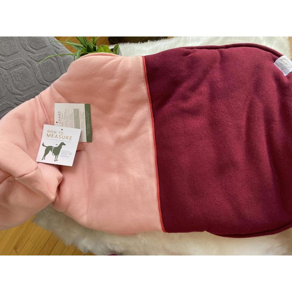Sport Pet Living Dog Apparel Large Pink and Burgundy Hooded Coat